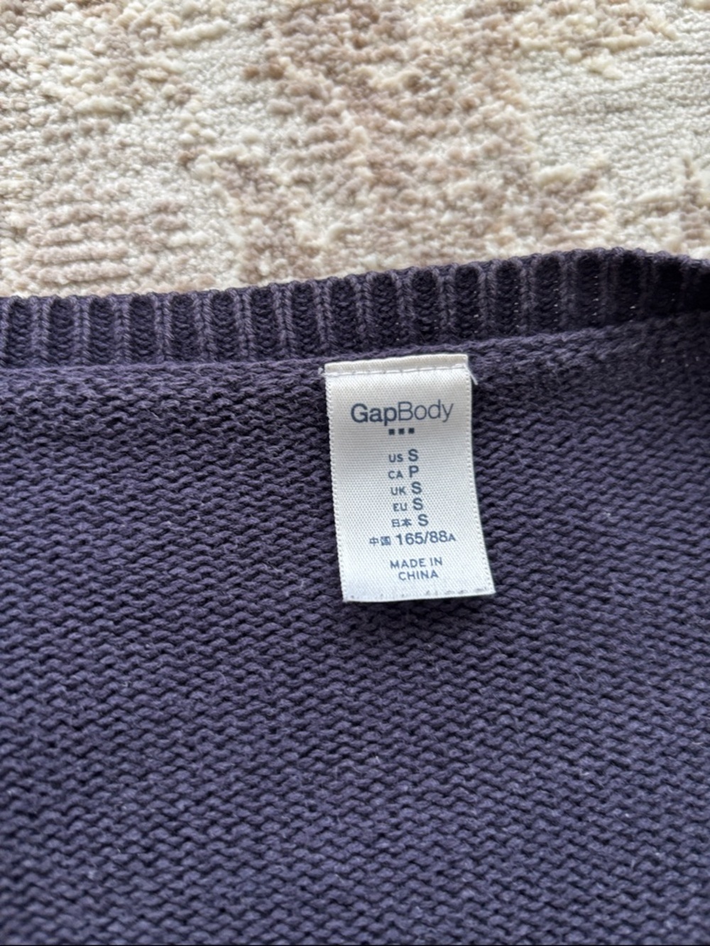 GAP Open-Front Navy Ribbed Draped Cardigan - Picture 2 of 4